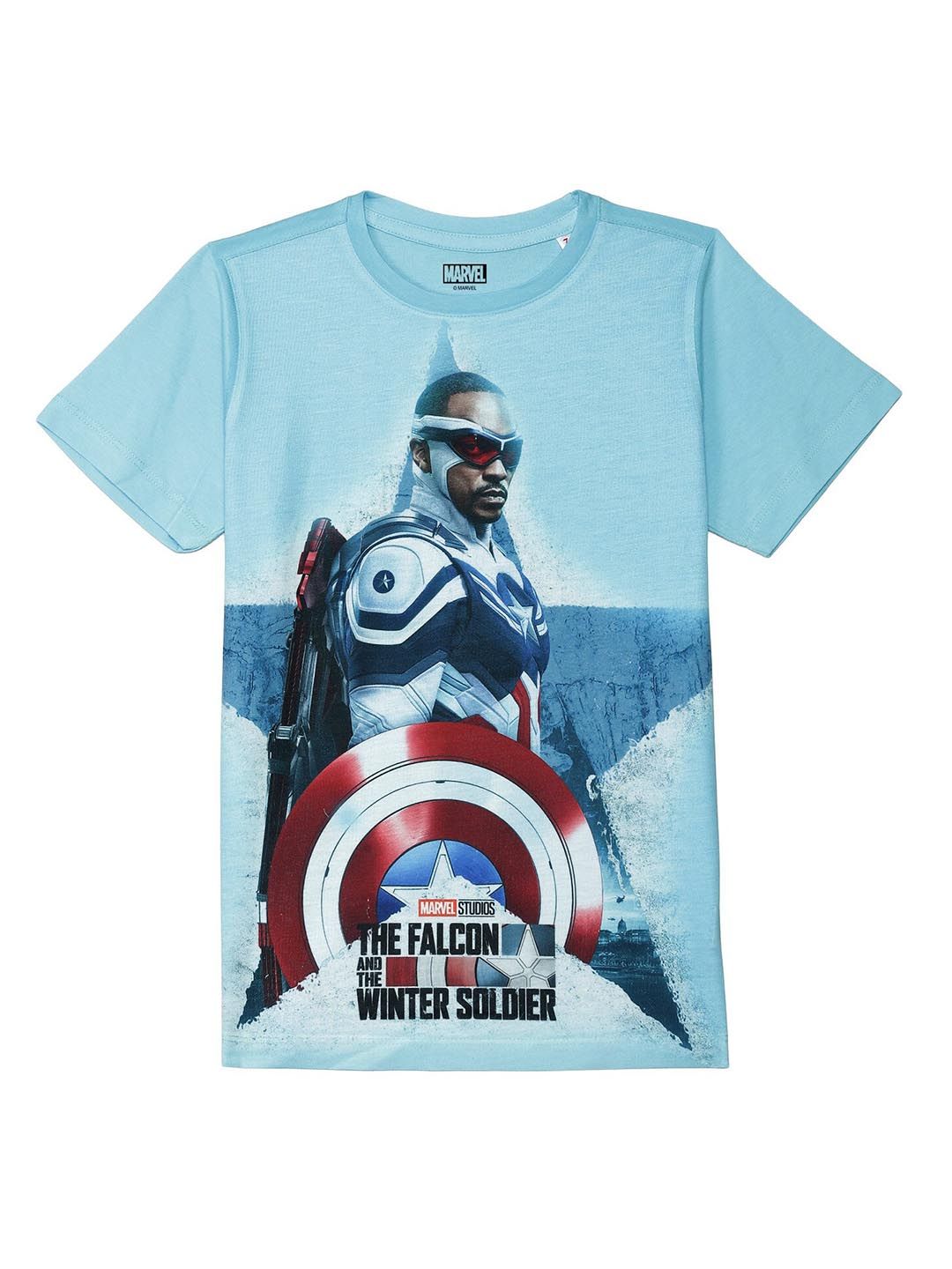 Marvel by Wear Your Mind Boys Blue Captain America Printed T-shirt-picture-26