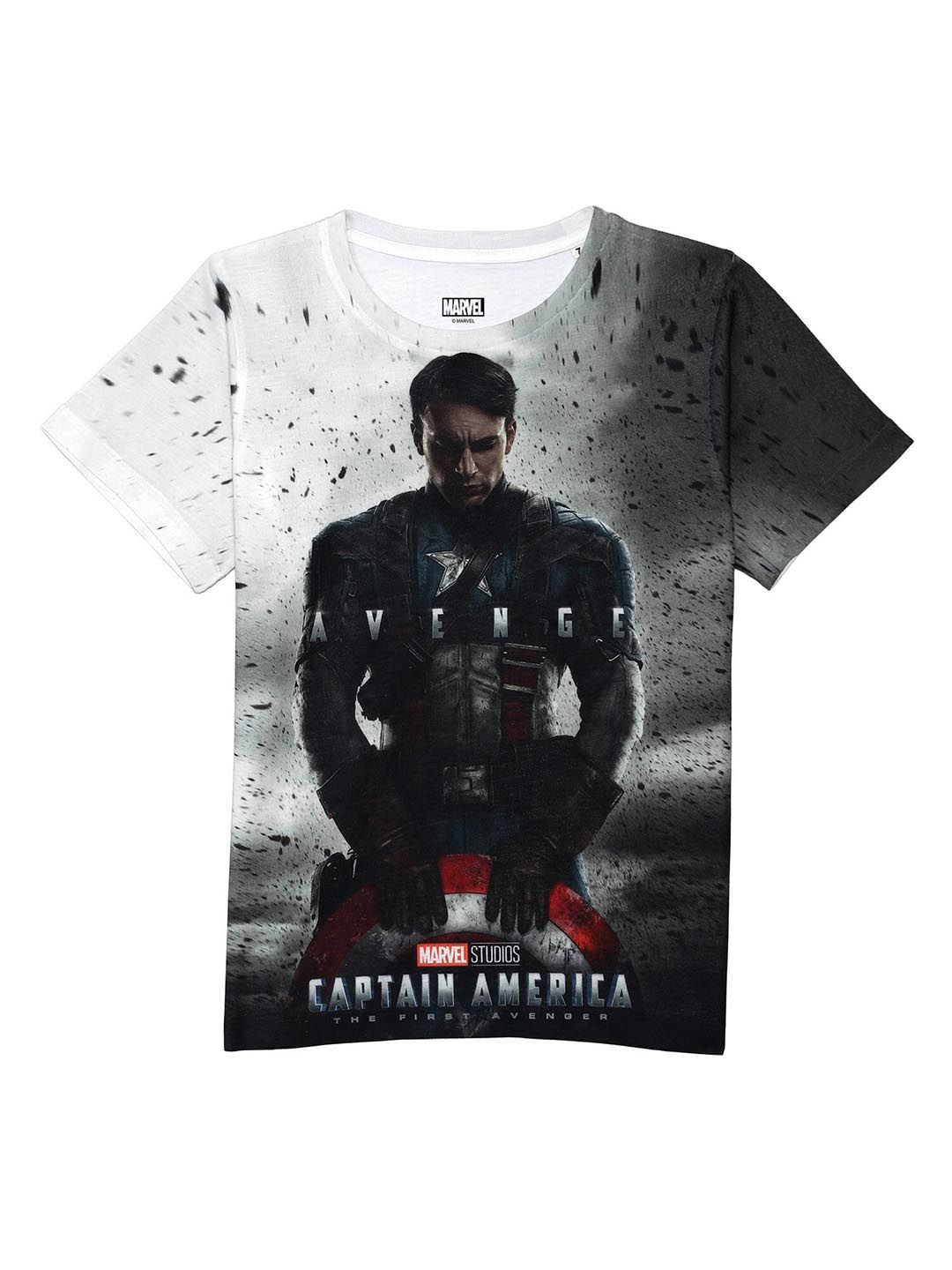 Marvel by Wear Your Mind Boys Grey Captain America Printed T-shirt-picture-44