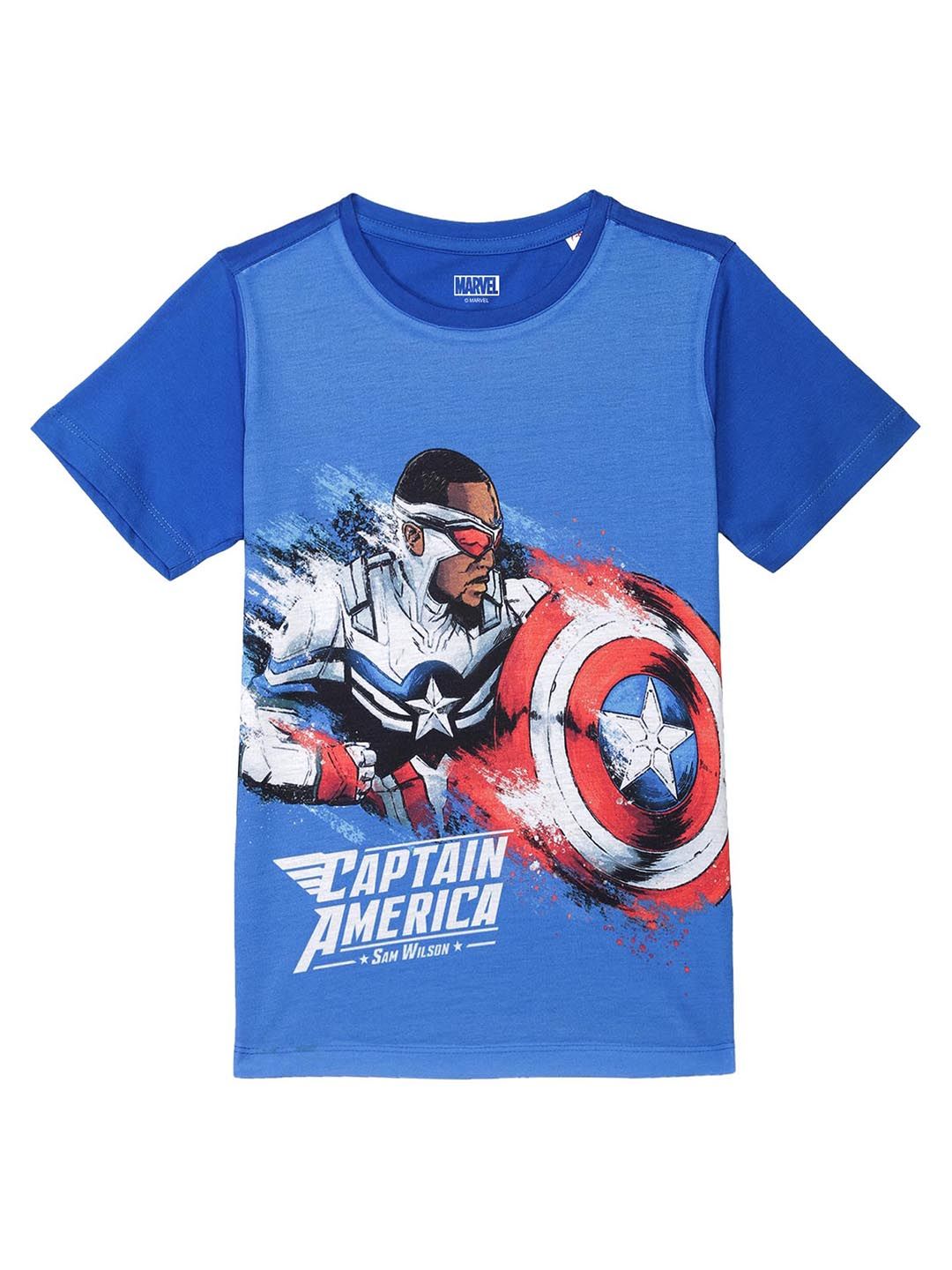 Marvel by Wear Your Mind Boys Blue Captain America Printed T-shirt-picture-22