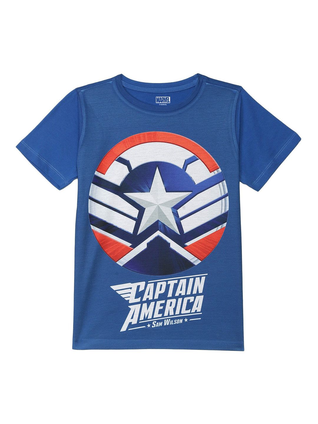 Marvel by Wear Your Mind Boys Blue Captain America Printed T-shirt-picture-24