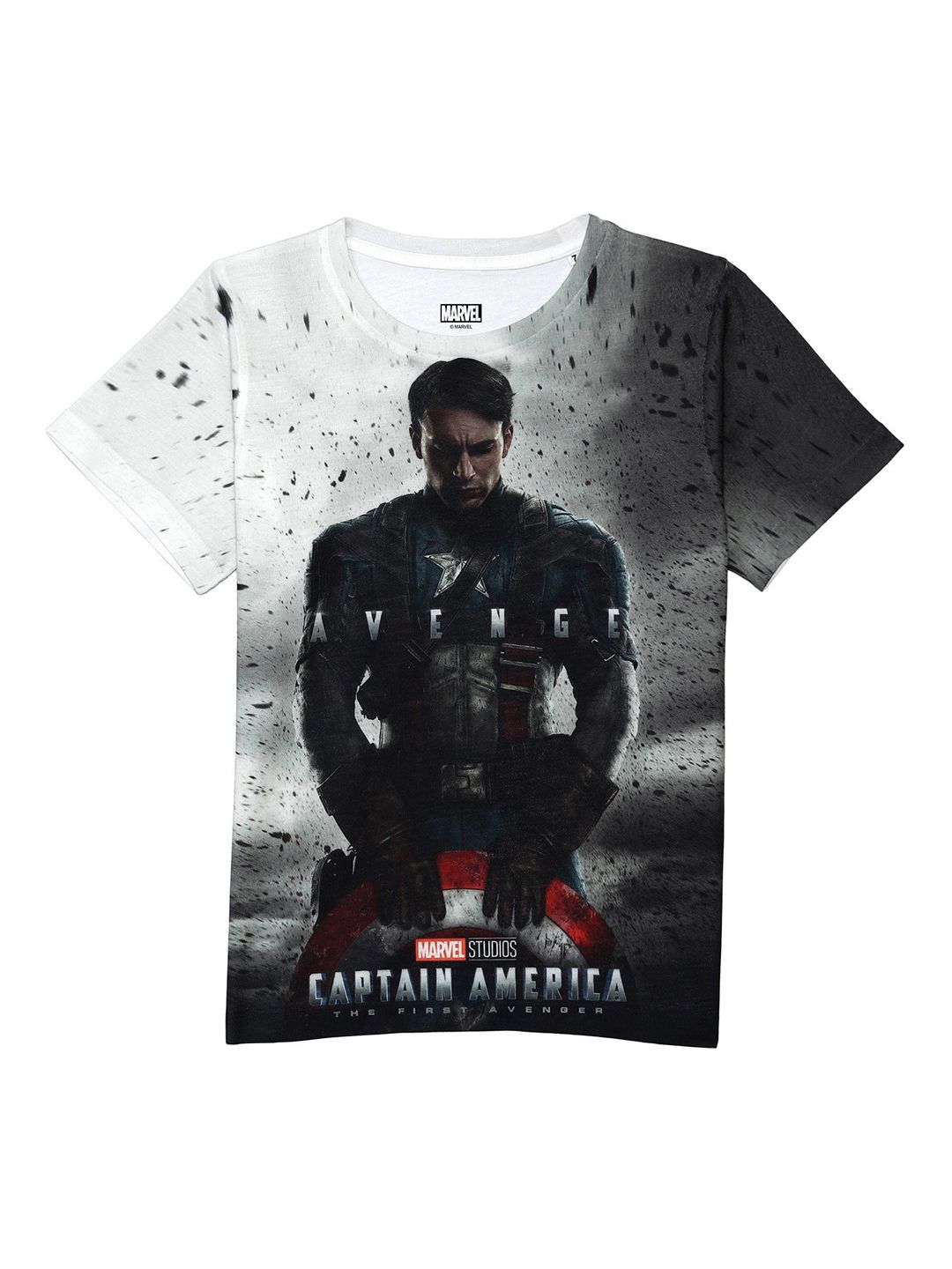 Marvel by Wear Your Mind Boys Grey & Black Captain America Printed T-shirt-picture-10