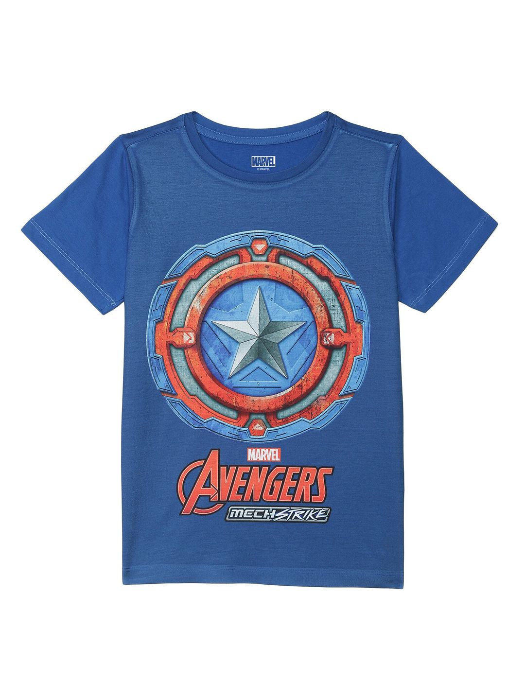 Marvel by Wear Your Mind Boys Blue Avengers Printed Applique T-shirt-picture-16
