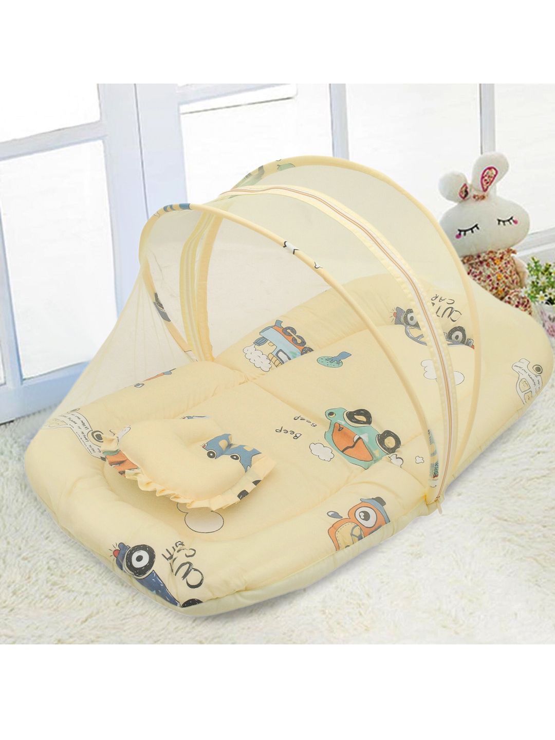 Baby Moo Yellow Printed Tent Bedding Set-image-33