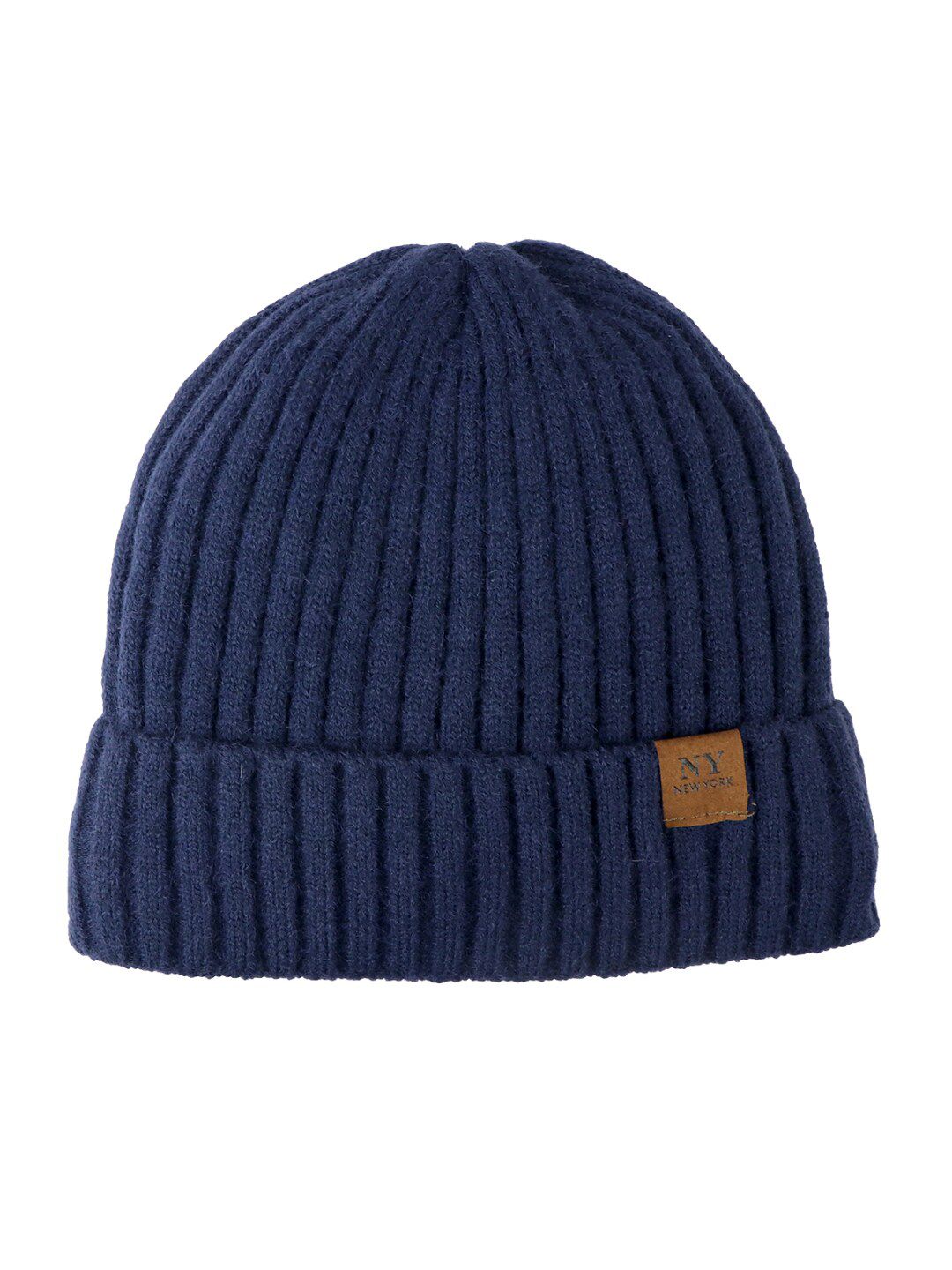 iSWEVEN Unisex Blue Woolen Beanie-picture-13