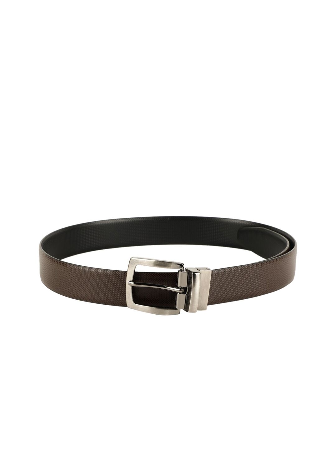 ZEVORA Men Brown Textured Reversible Formal Belt-picture-35
