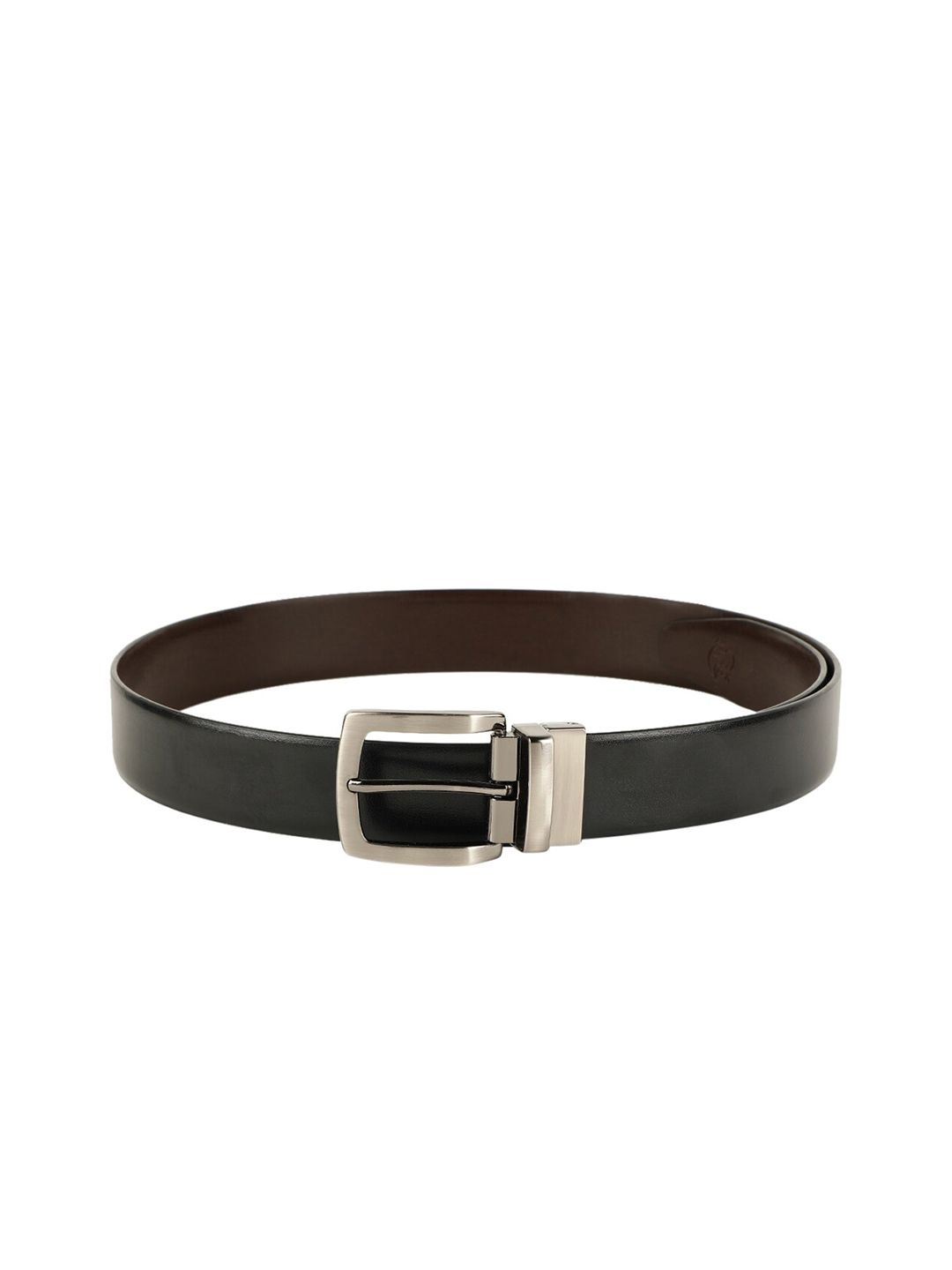 ZEVORA Men Black Textured Reversible Formal Belt-picture-10