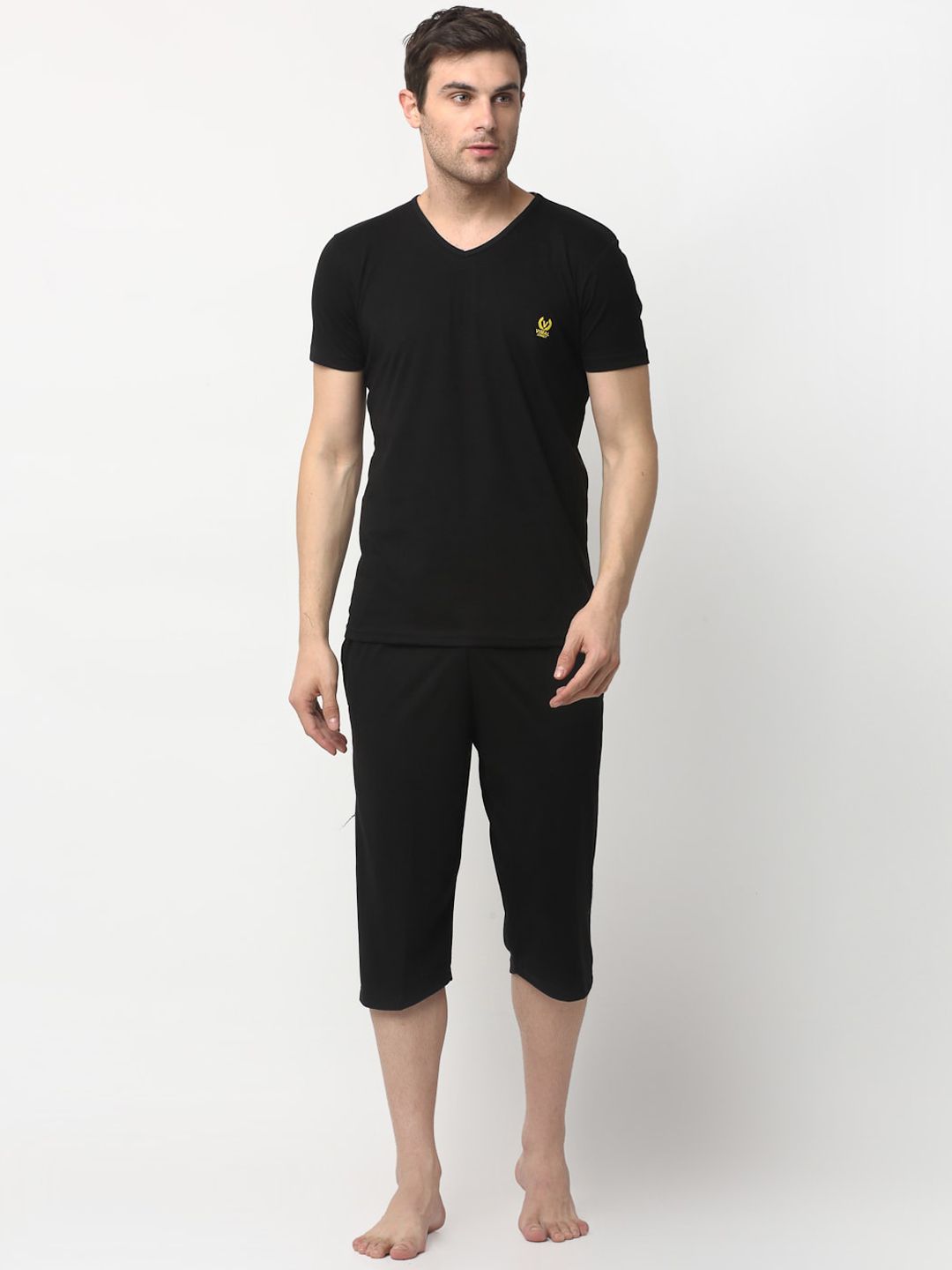 mack jonney VIMAL JONNEY Men Black Solid Night suit-picture-52