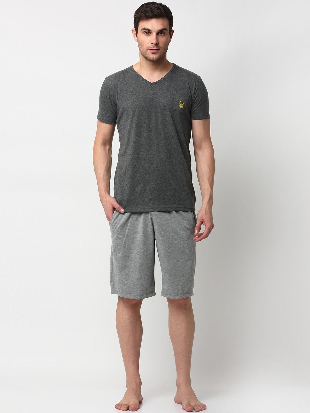 mack jonney VIMAL JONNEY Men Grey Night suit-picture-37