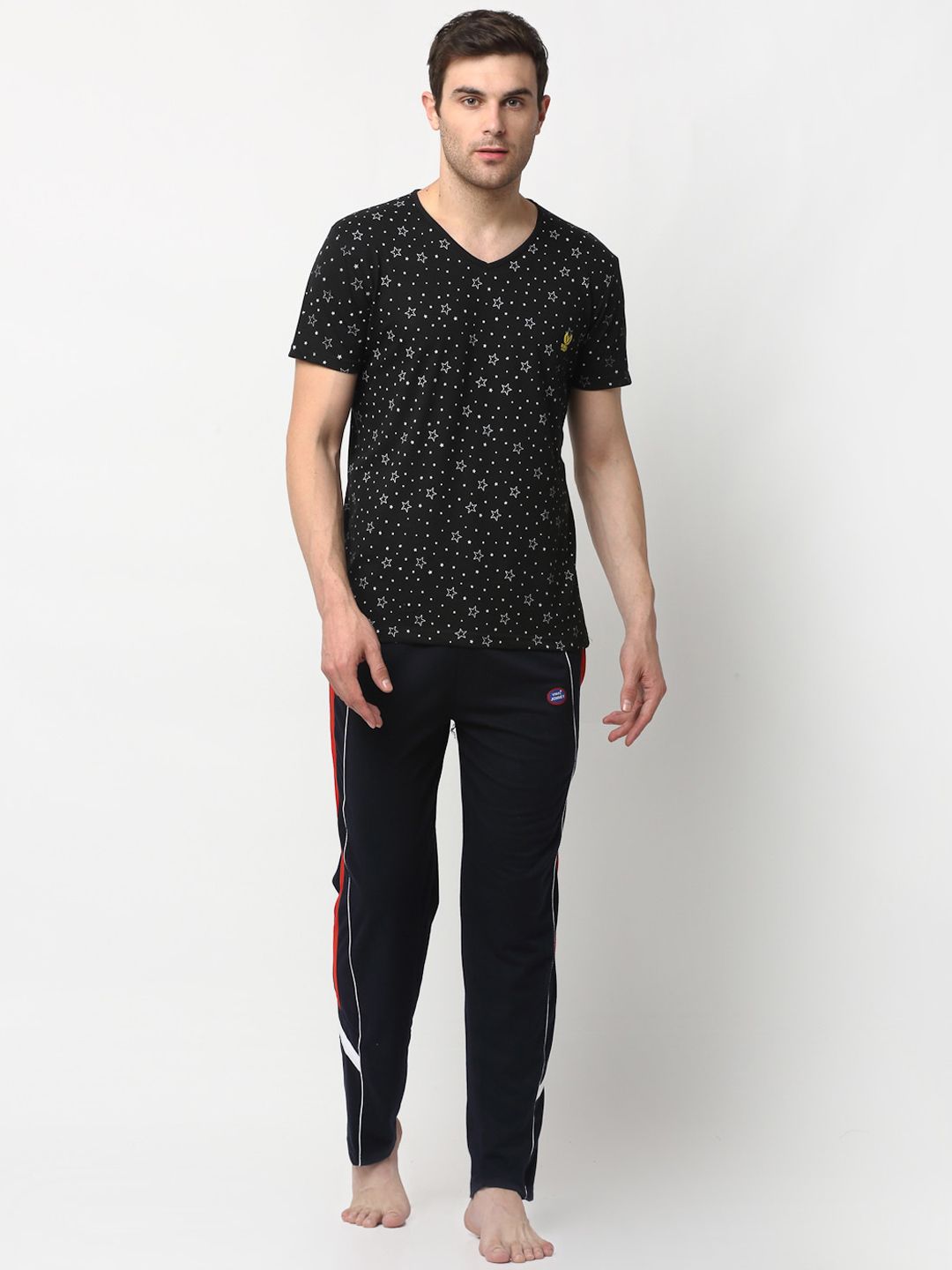 Vimal Jonney Men Black & Navy Blue Track Suit-image-40