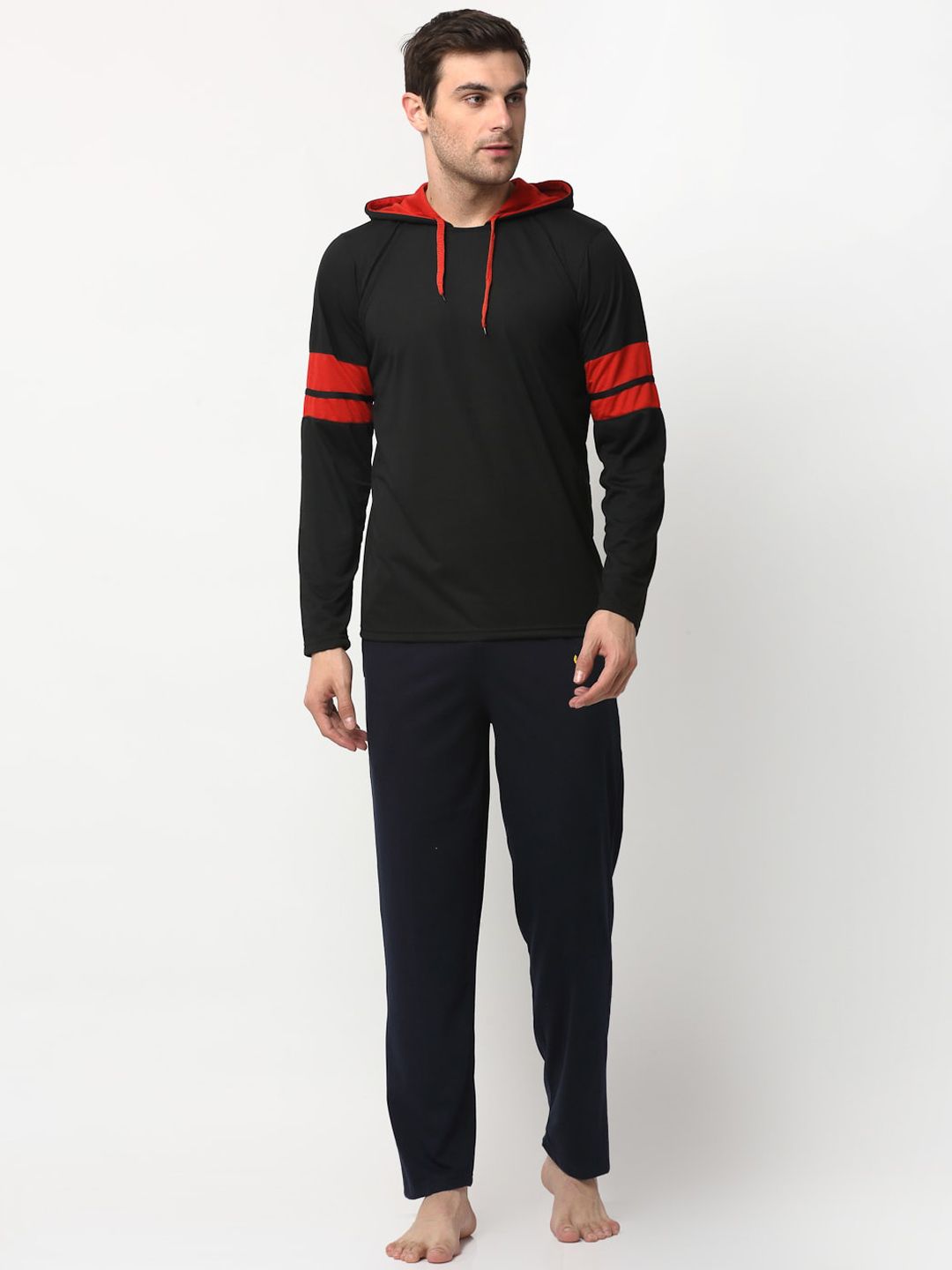 mack jonney VIMAL JONNEY Men Black Solid Cotton Track Suit-picture-23