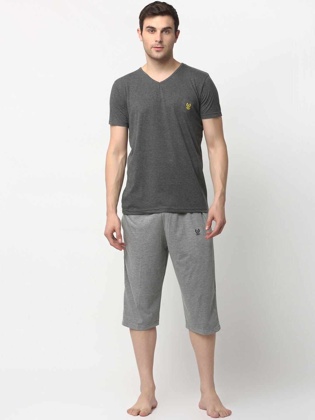 mack jonney VIMAL JONNEY Men Grey Night suit-picture-11