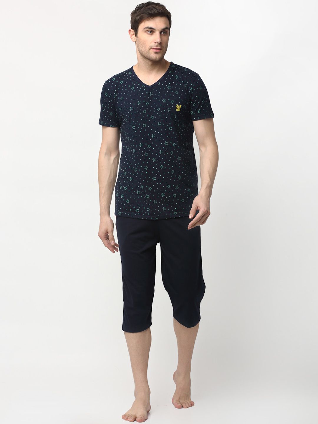 mack jonney Vimal Jonney Men Navy Blue & Black Star-Printed Track Suit-picture-13