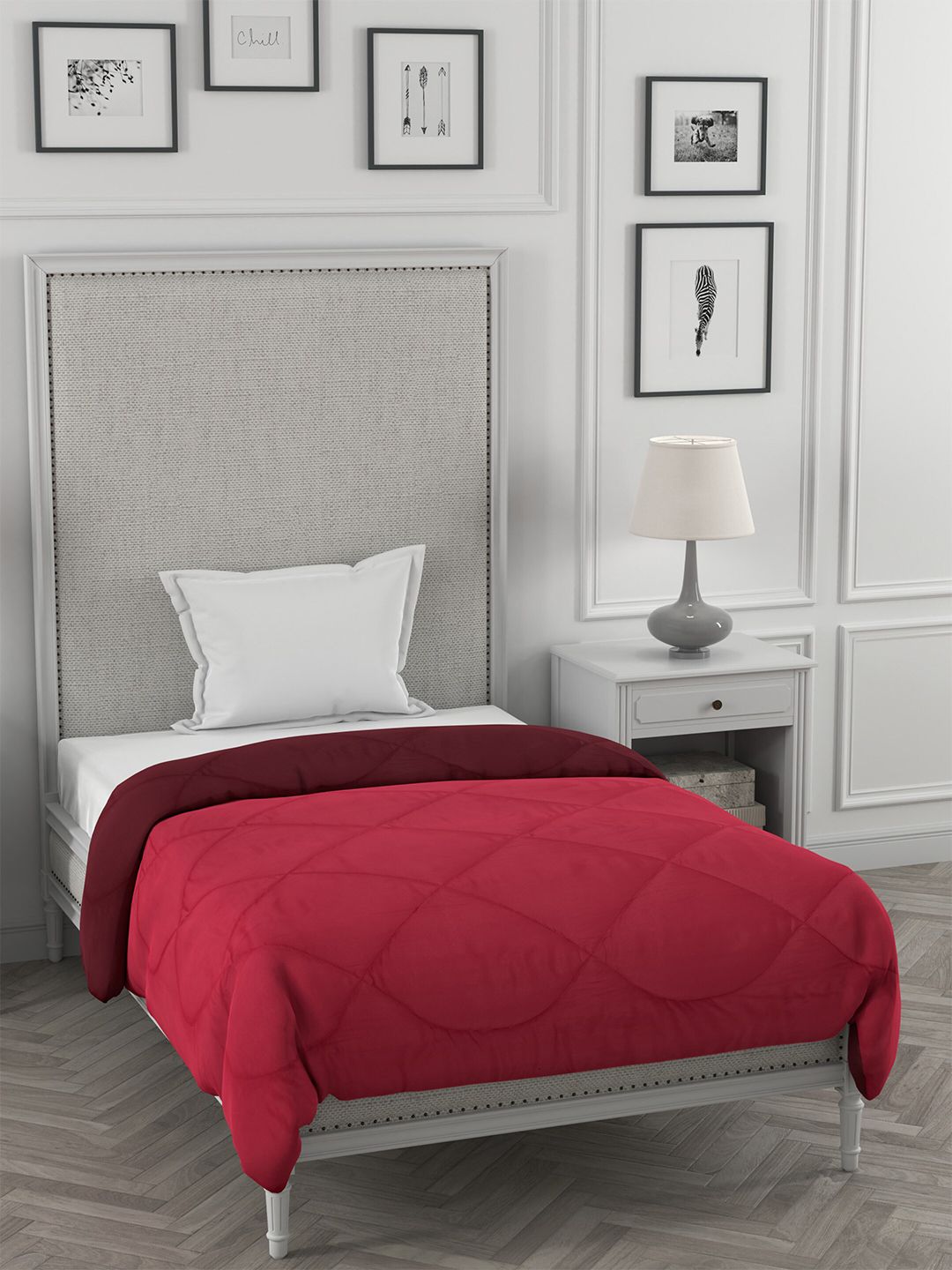 JAIPUR FABRIC Red Microfiber Heavy Winter 250 GSM Single Bed Comforter-image-22