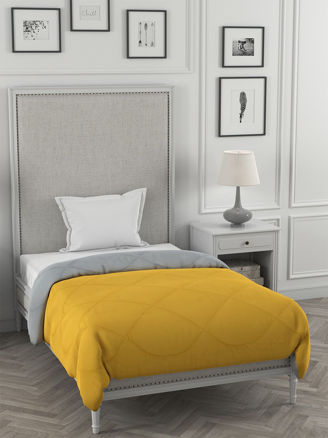 JAIPUR FABRIC Yellow Microfiber Heavy Winter 250 GSM Single Bed Comforter-picture-27