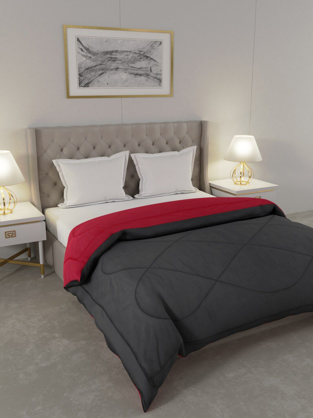 JAIPUR FABRIC Grey Microfiber Heavy Winter 250 GSM Double Bed Comforter-image-20