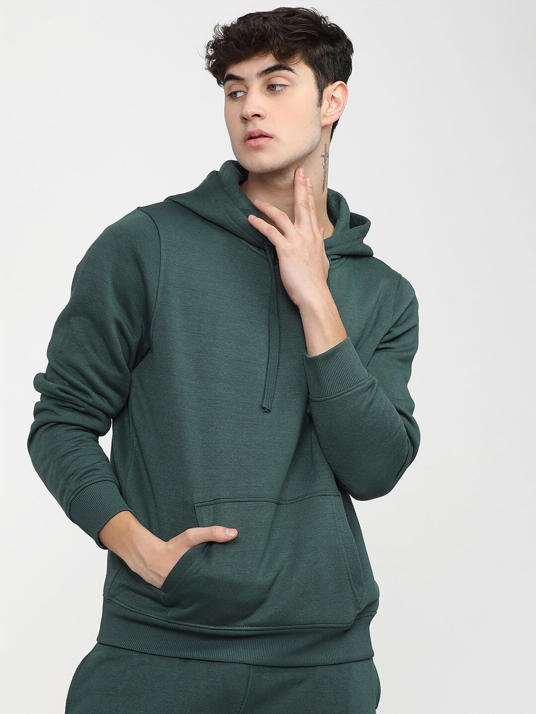 HIGHLANDER Men Green Hooded Sweatshirt-picture-22