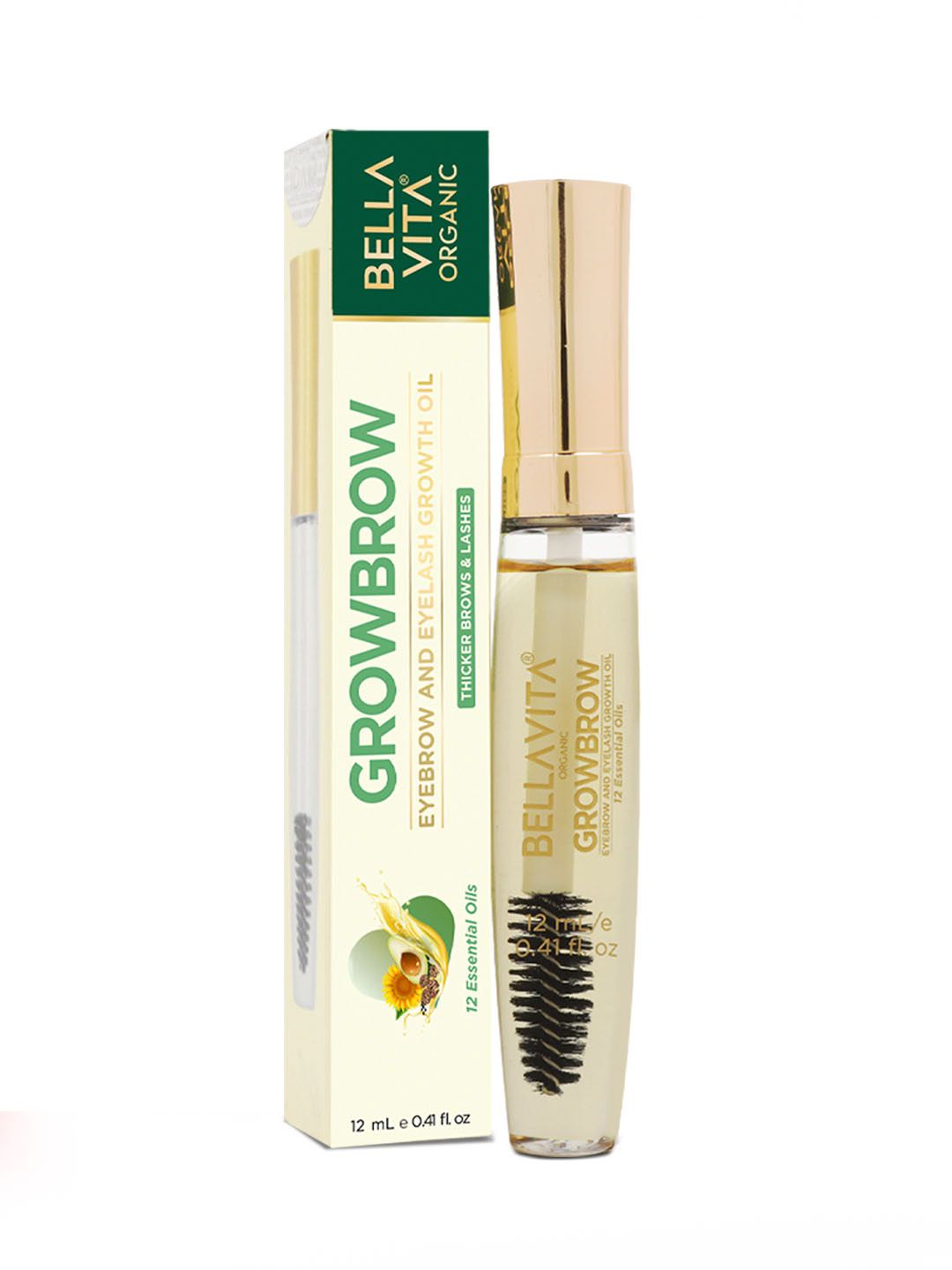 Bella Vita Organic Tansparent GrowBrow Eyelash Hair Growth & Volume Oil 12 Ml-picture-52