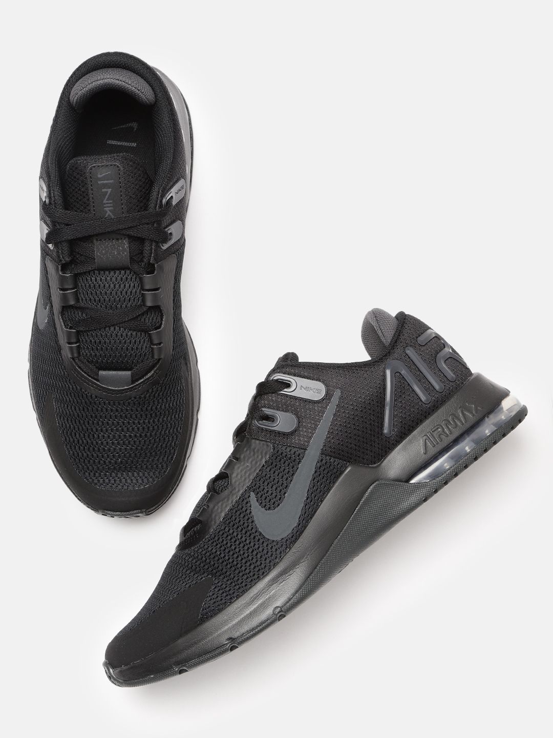 Nike Men Anthracite Black Solid Air Max Alpha Trainer 4 Regular Training Shoes with LED