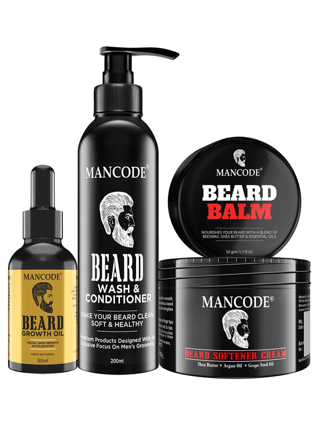 MANCODE Beard Growth Oil, Beard Wash & Conditioner & Beard Balm, Softener Cream-picture-16