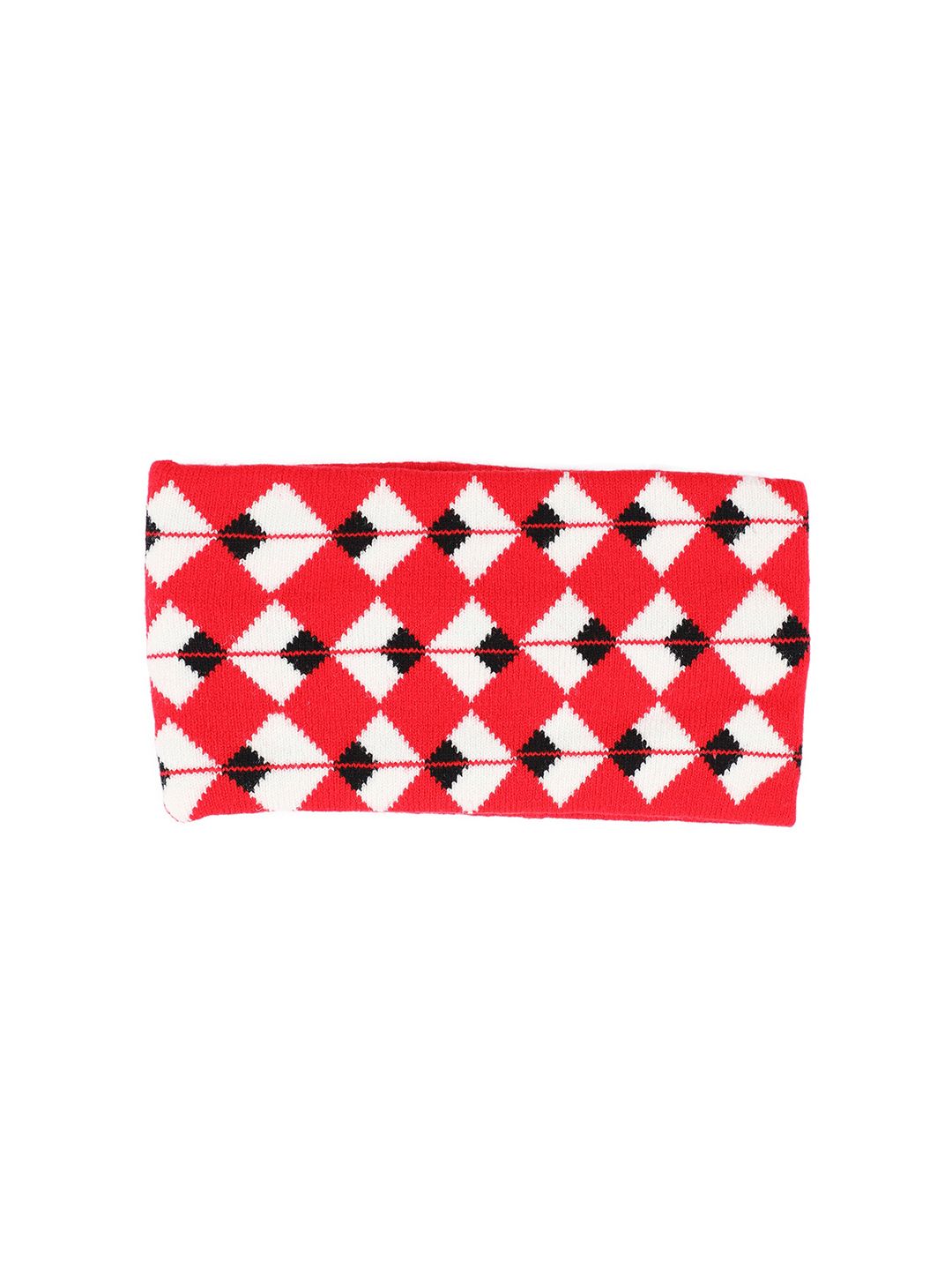 Bharatasya Men Red & White Self Design Woolen Headband-picture-10