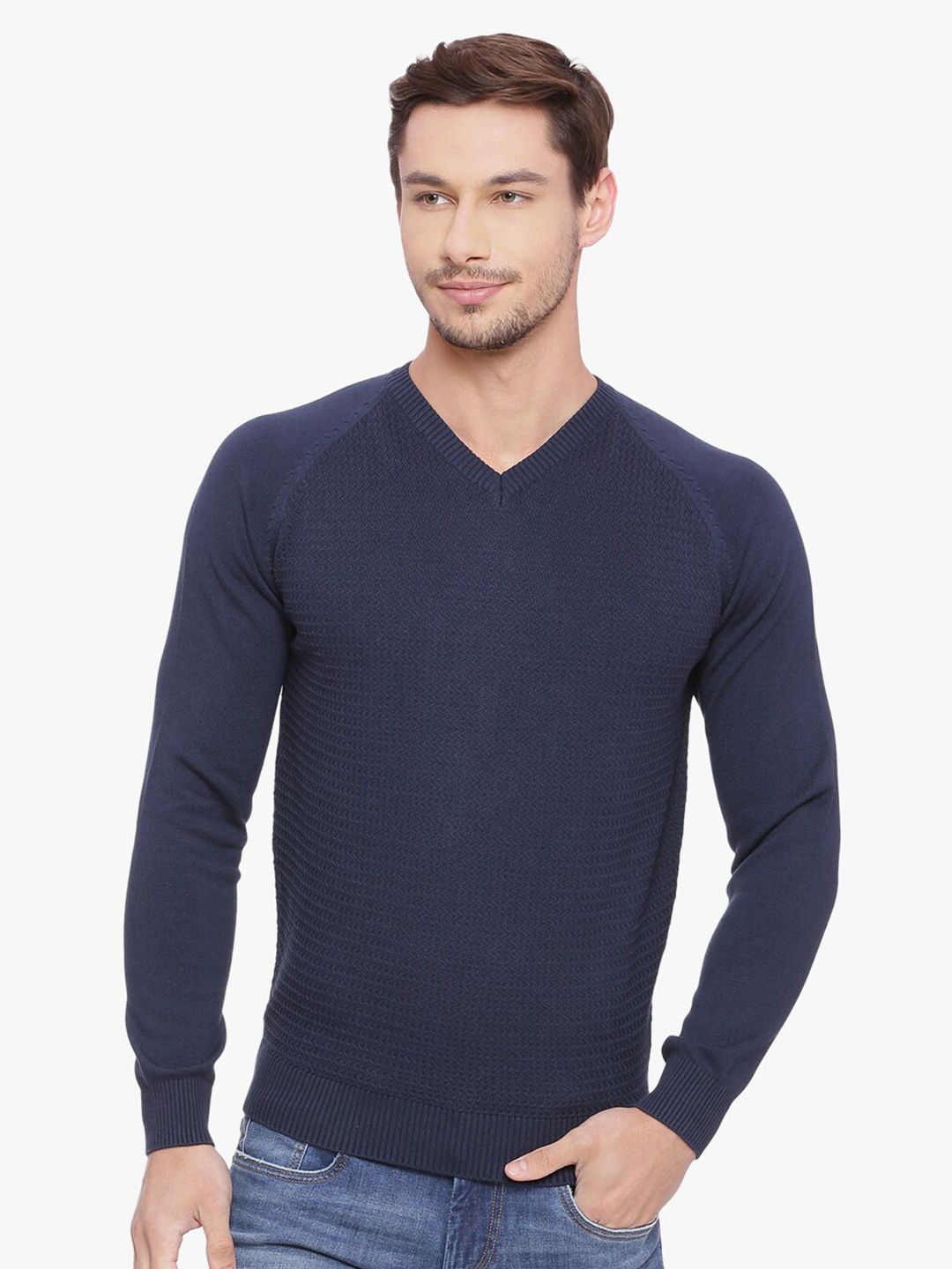 Basics Men Navy Blue Cardigan-picture-32