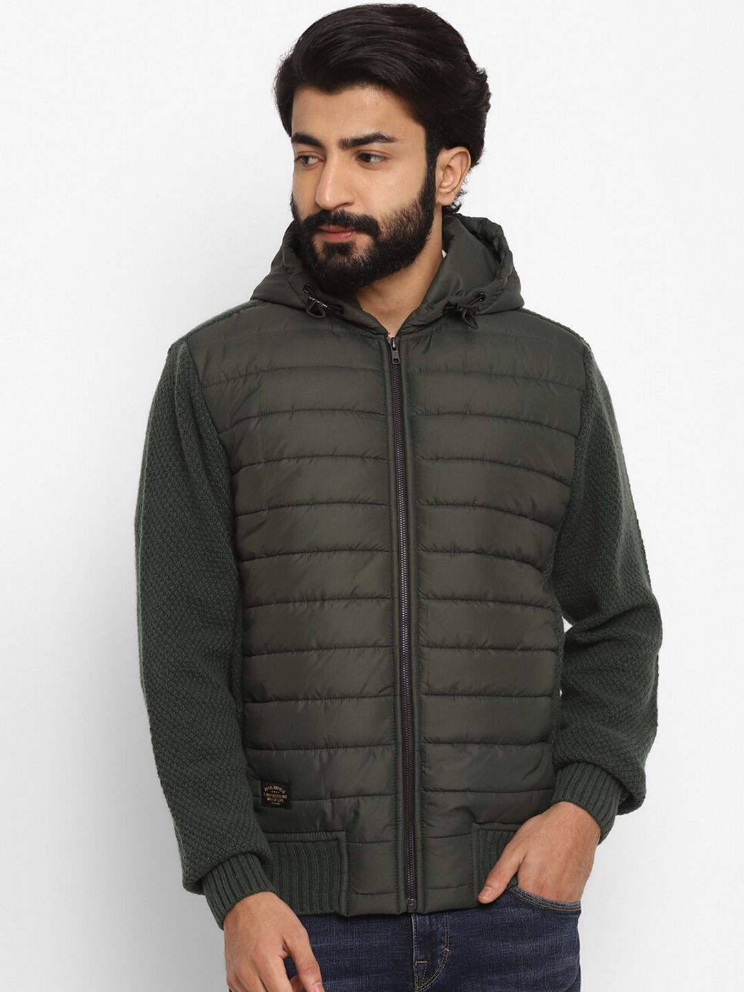 Buy Royal Enfield Royal Enfield Men Green Puffer Jacket at Redfynd