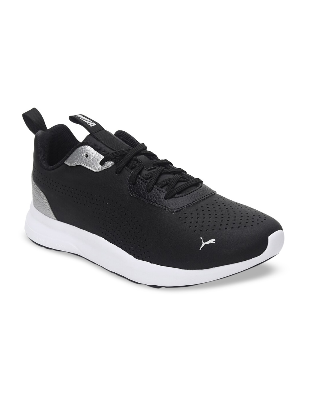 Puma Unisex Black Perforated Low Textured Sneakers