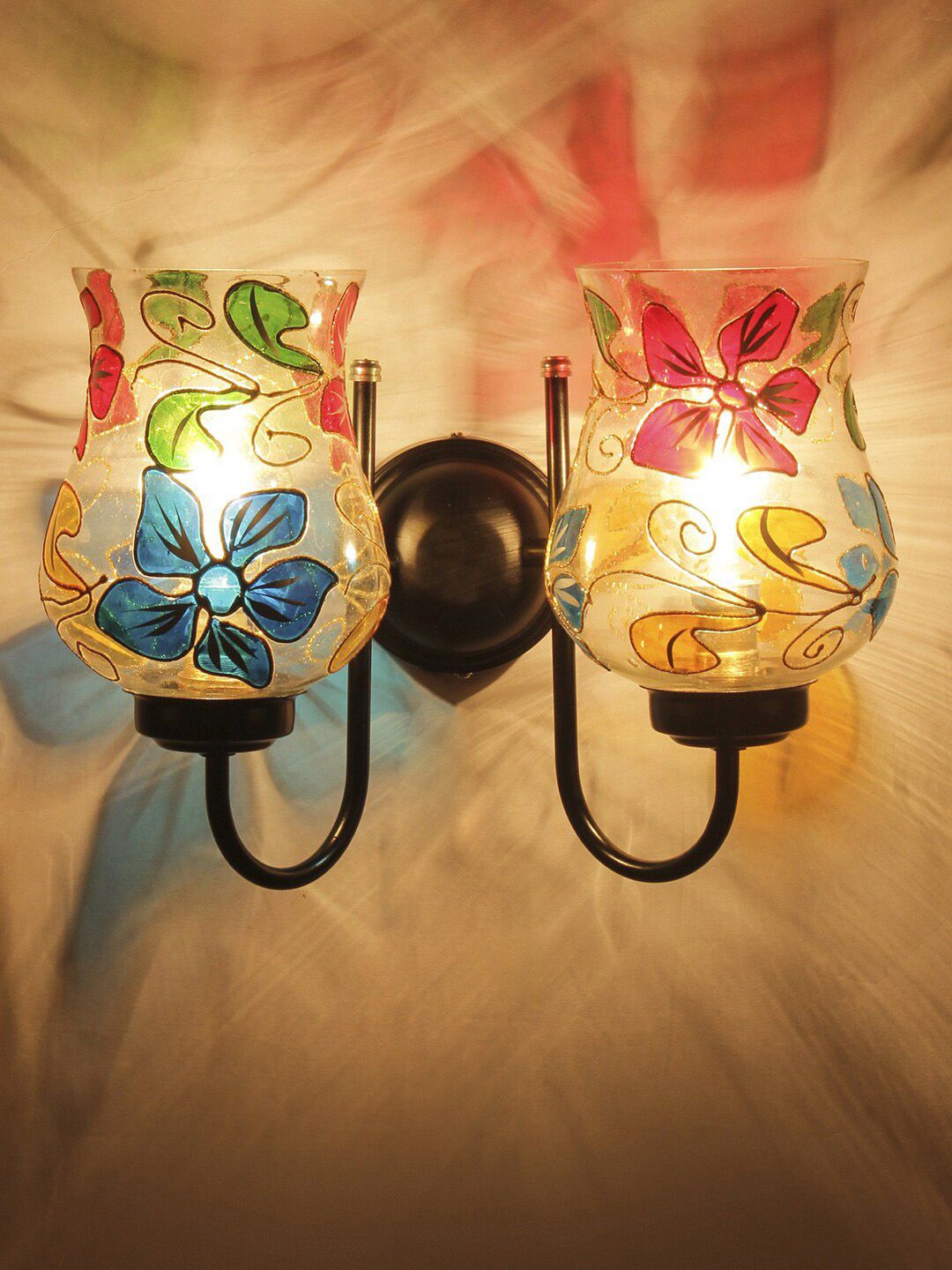 Devansh Multicolor Mosaic Glass Wall Mounted Lamp