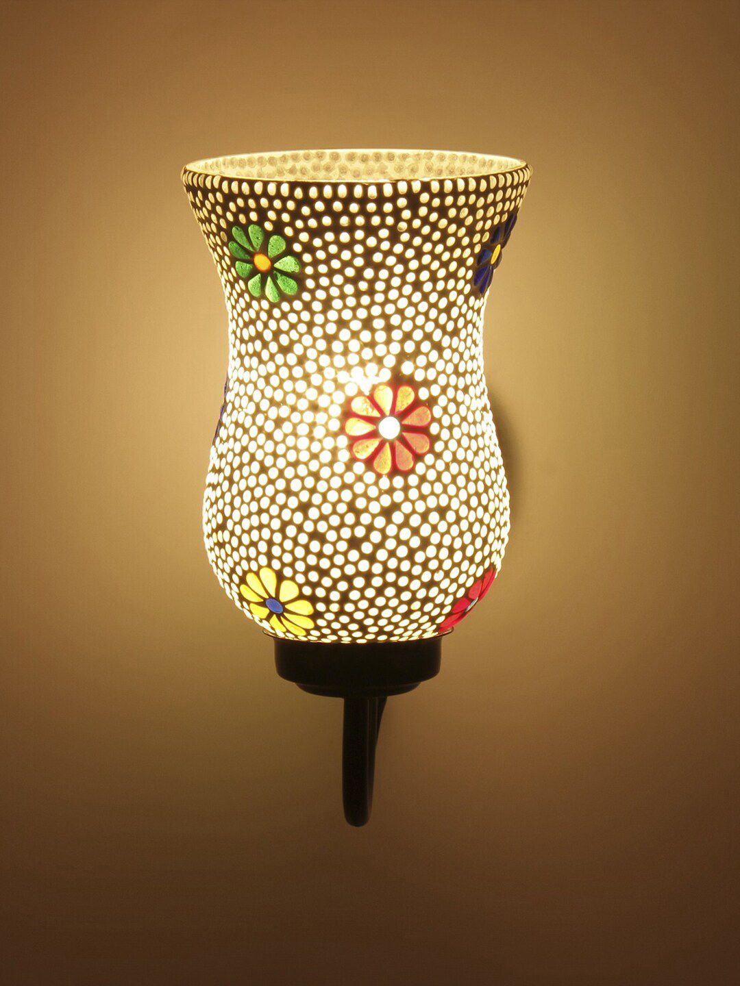 Devansh Multicolored Mosaic Glass Wall Mounted Lamp