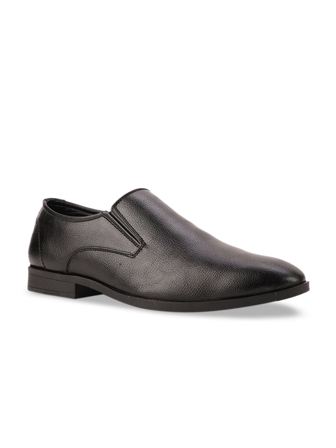 Bata Men Black Solid Formal Slip-Ons – Classic Comfort