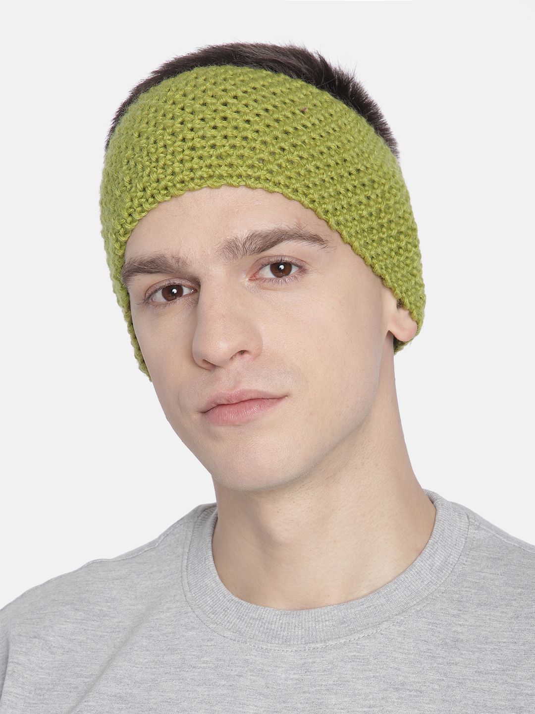 Magic Needles Men Green Self-Design Knitted Bandana Woollen Headband-picture-38