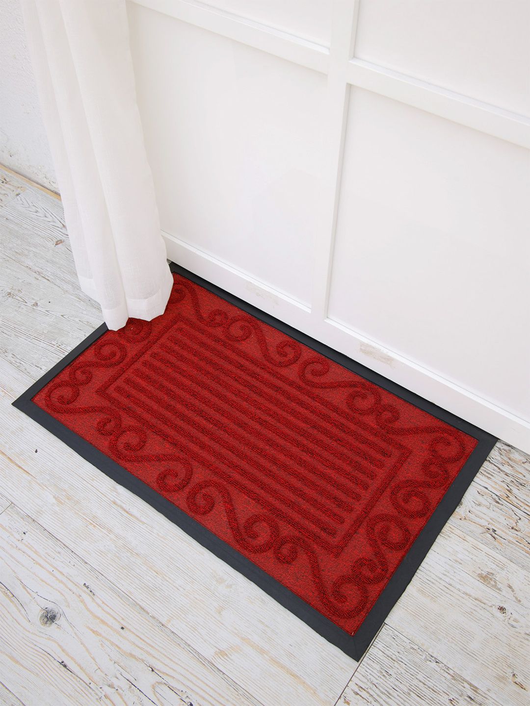 Ariana Unisex Maroon Textured Anti-Skid Doormat-image-19