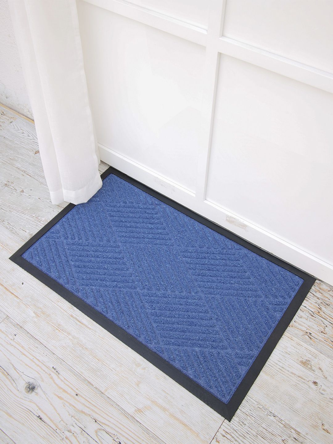 Ariana Blue & Black Textured Anti-Skid Doormat-image-48