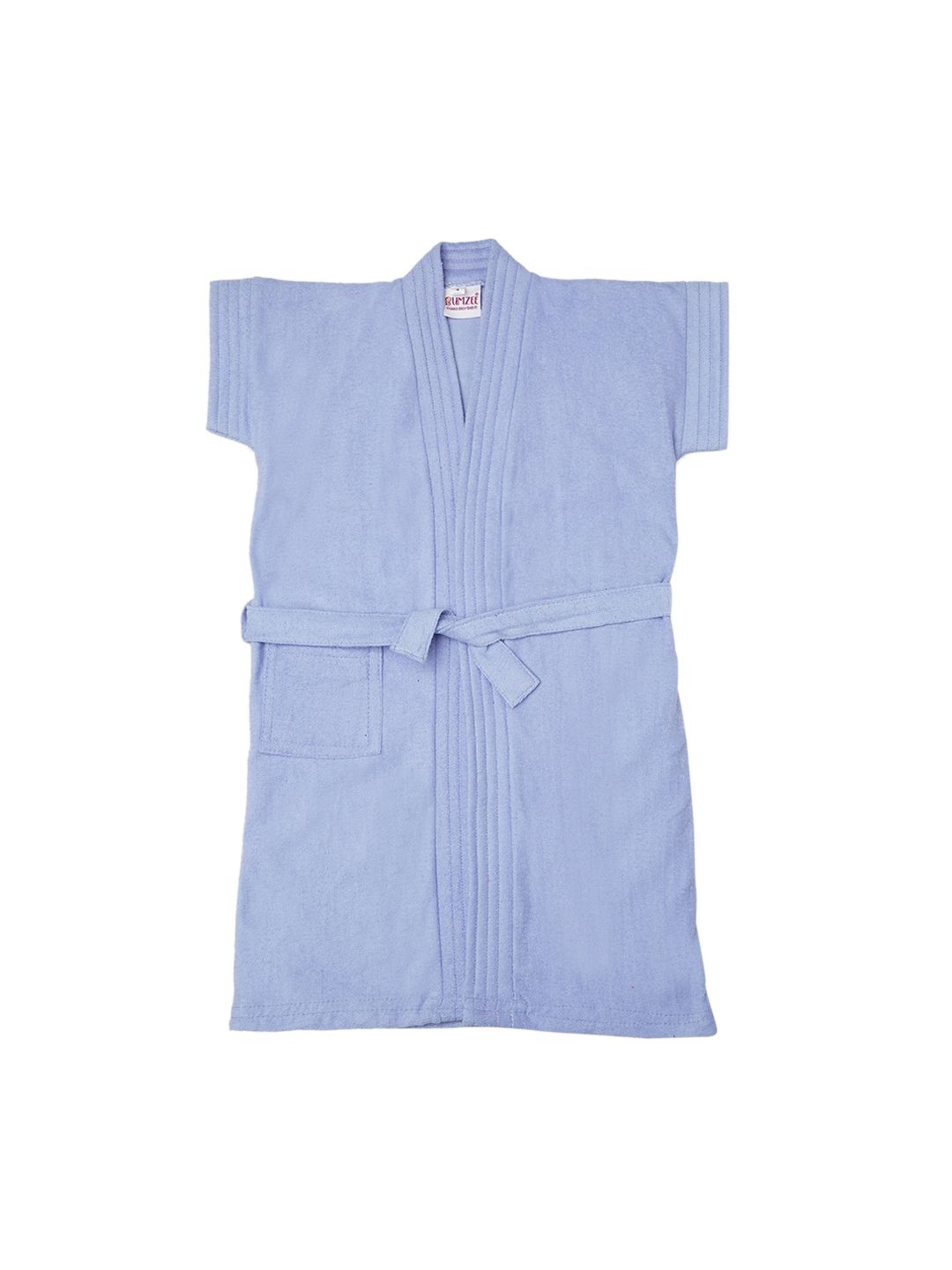 BUMZEE Girls Blue Solid Terry Cotton Bathrobe-picture-27