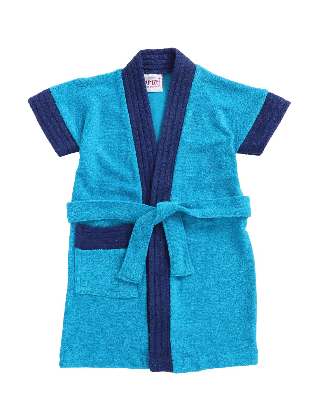 BUMZEE Boys Blue Solid Terry Cotton Bath Robe-image-33
