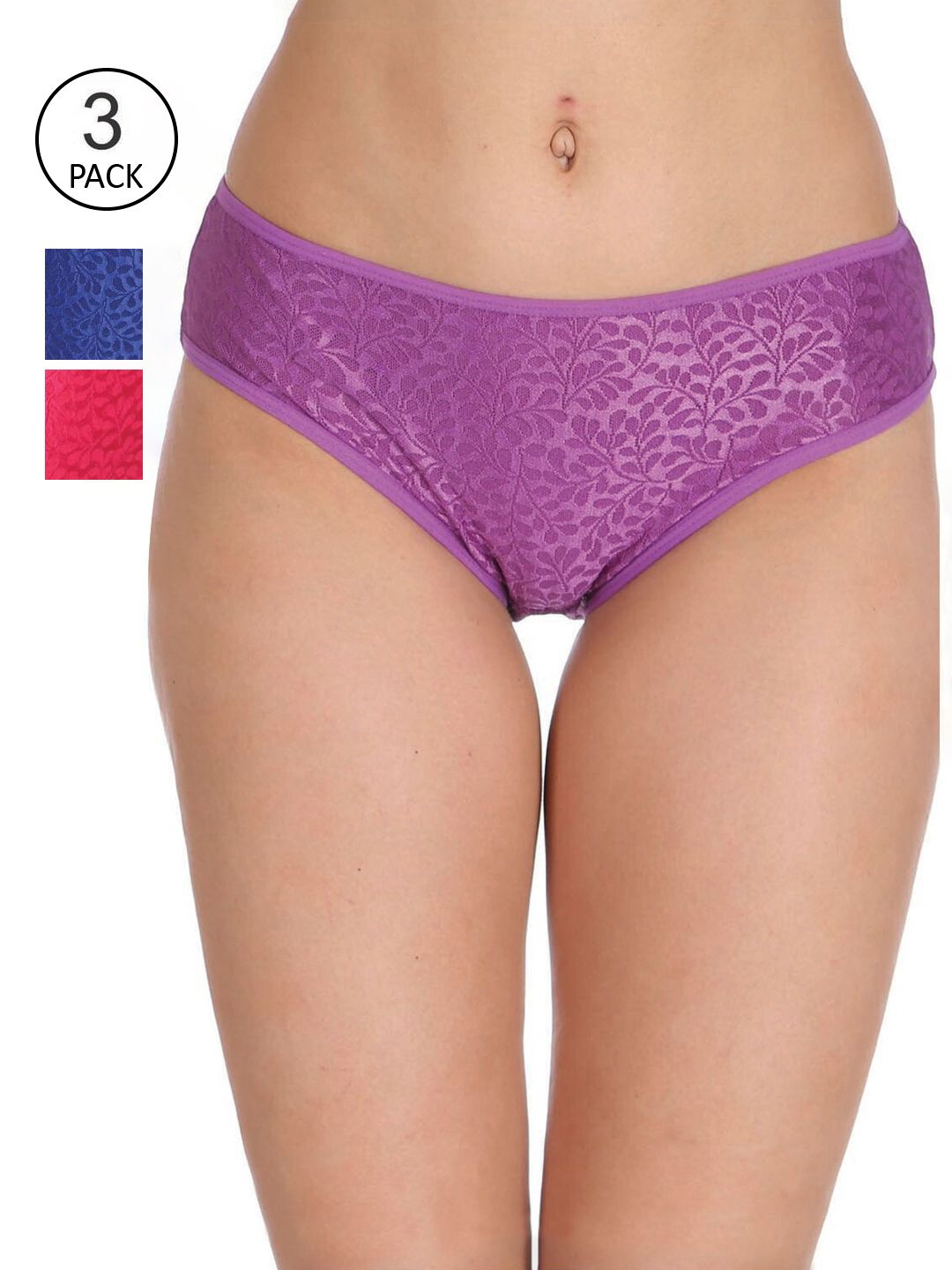 Reveira Woman Pack of 3 Assorted Cotton Hipster Briefs-picture-31