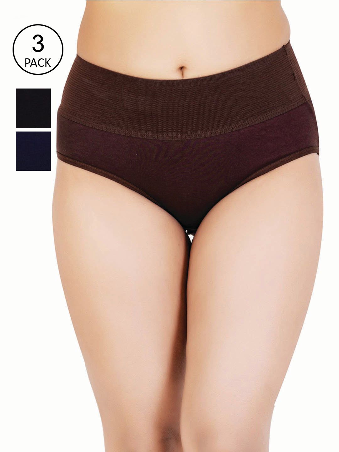 Reveira Woman Pack Of 3 Assorted Cotton Hipster Briefs-picture-32