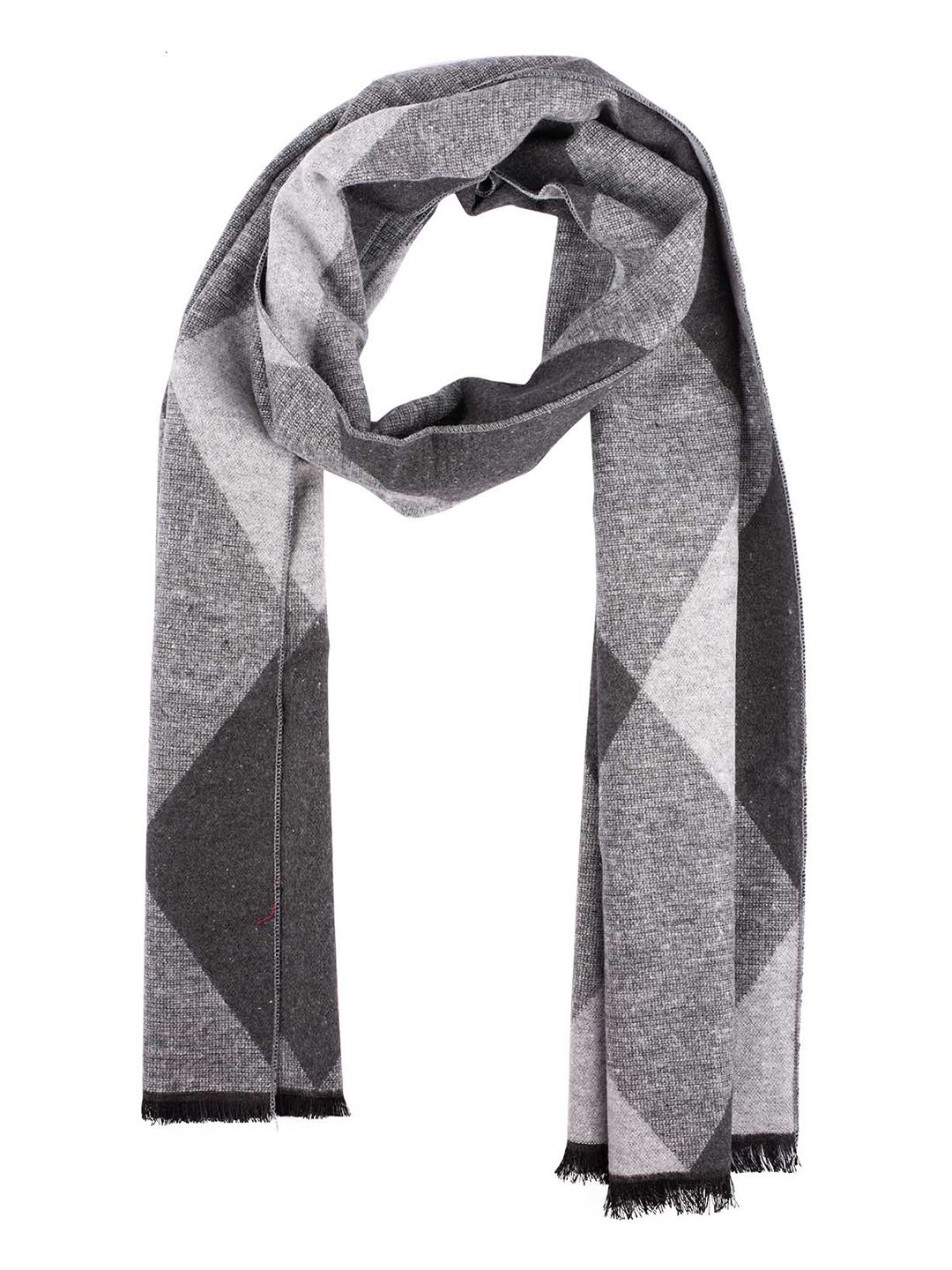 The Tie Hub Men Grey & Black Striped Scarf-picture-13