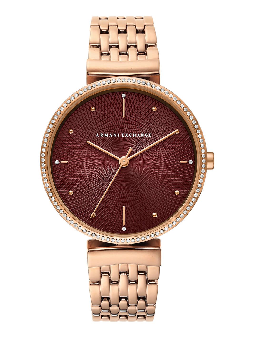 Armani Exchange Women Maroon Bracelet Style Straps Analogue Watch AX5912-picture-24