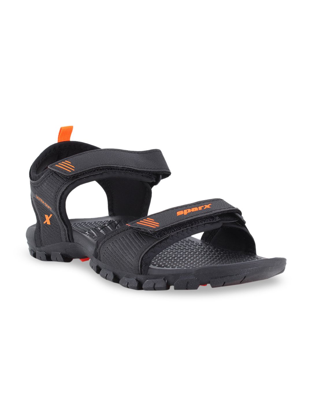 Sparx Men Black & Orange Solid Sports Sandals-image-5