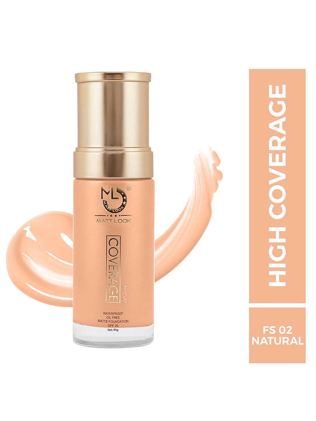 MATTLOOK High Coverage Waterproof Oil-Free SPF25 Matte Foundation 45 g - Natural FS02-picture-24