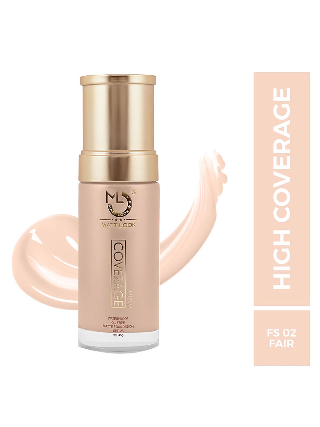 MATTLOOK Fair High Coverage Waterproof Oil Free Matte Foundation SPF 25 (45gm)-picture-25