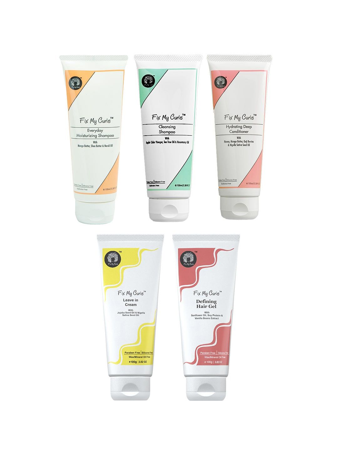 Fix My Curls Multi 5 Step Protein Bundle Hair Care Kit 100g-image-17
