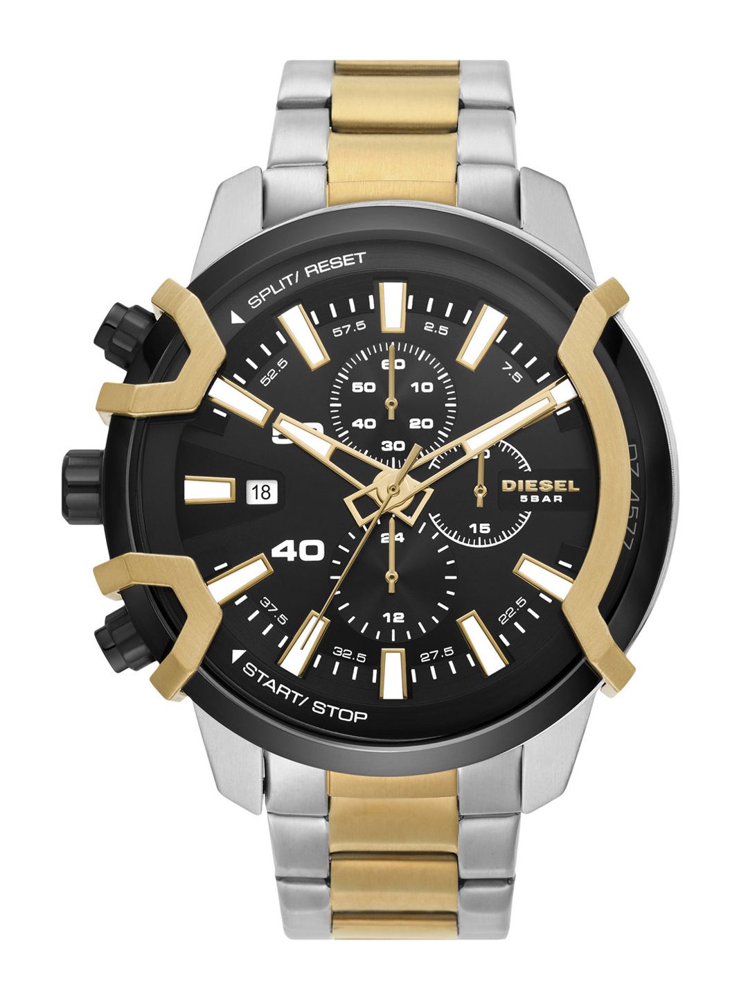 DIESEL Men Black Dial & Multicoloured Stainless Steel Bracelet Style S