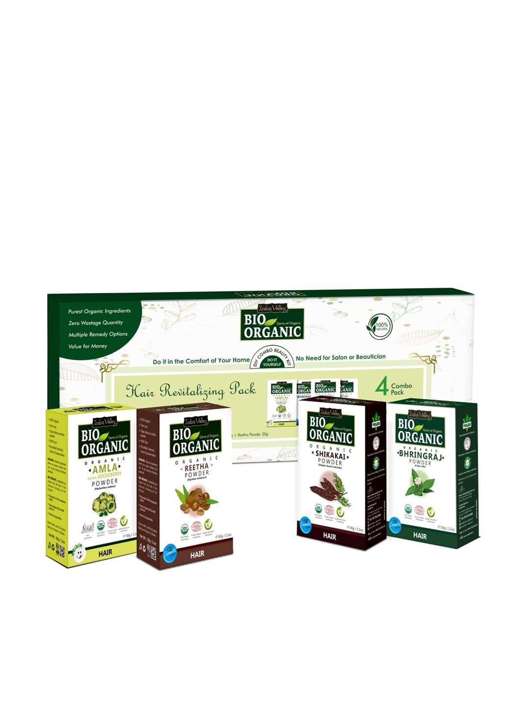 Indus Valley Bio Organic Hair Revitalising Gift Pack DIY Kit-image-44