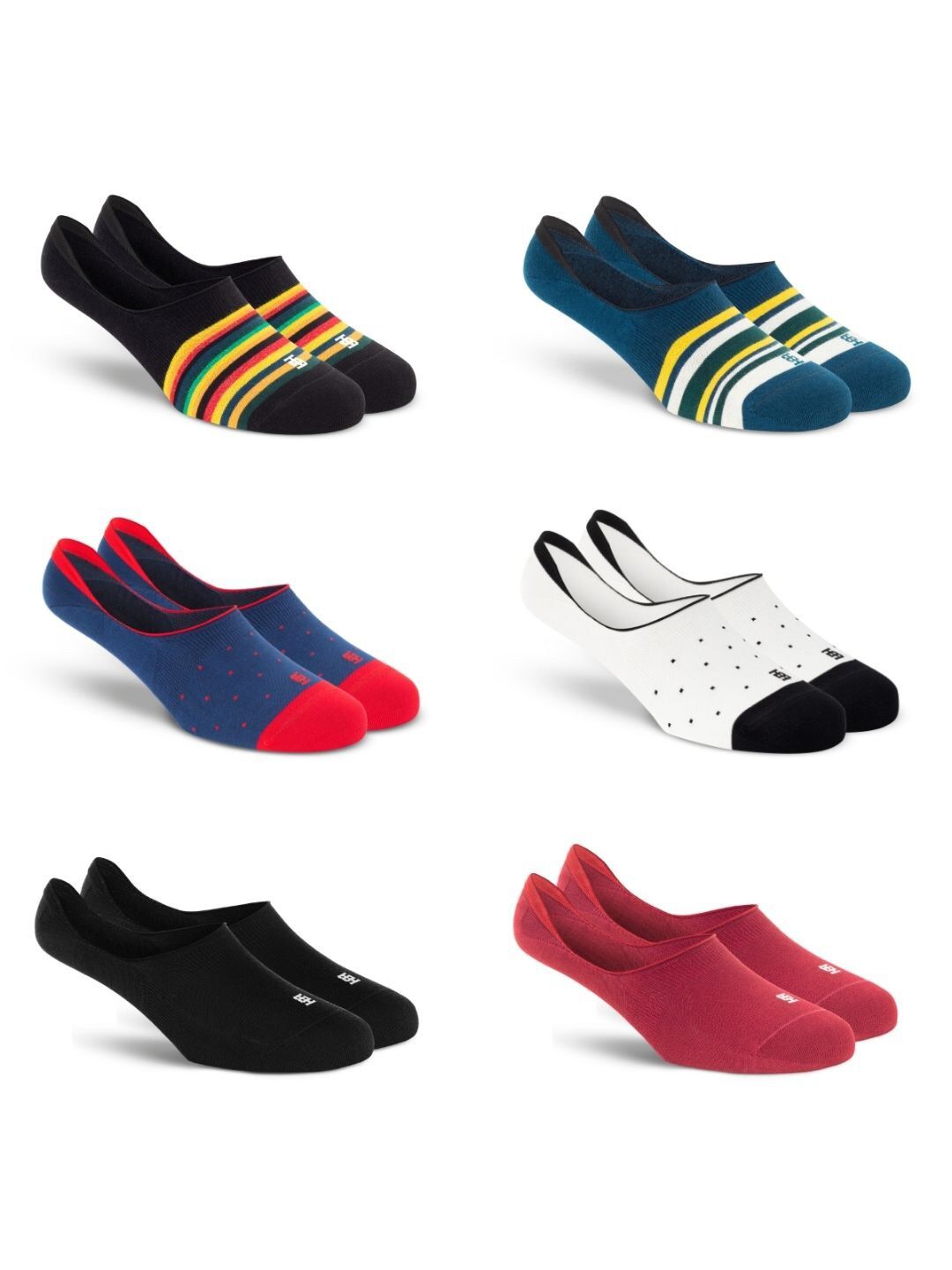 SockSoho Men Pack Of 6 Patterned Shoe Liners-picture-15