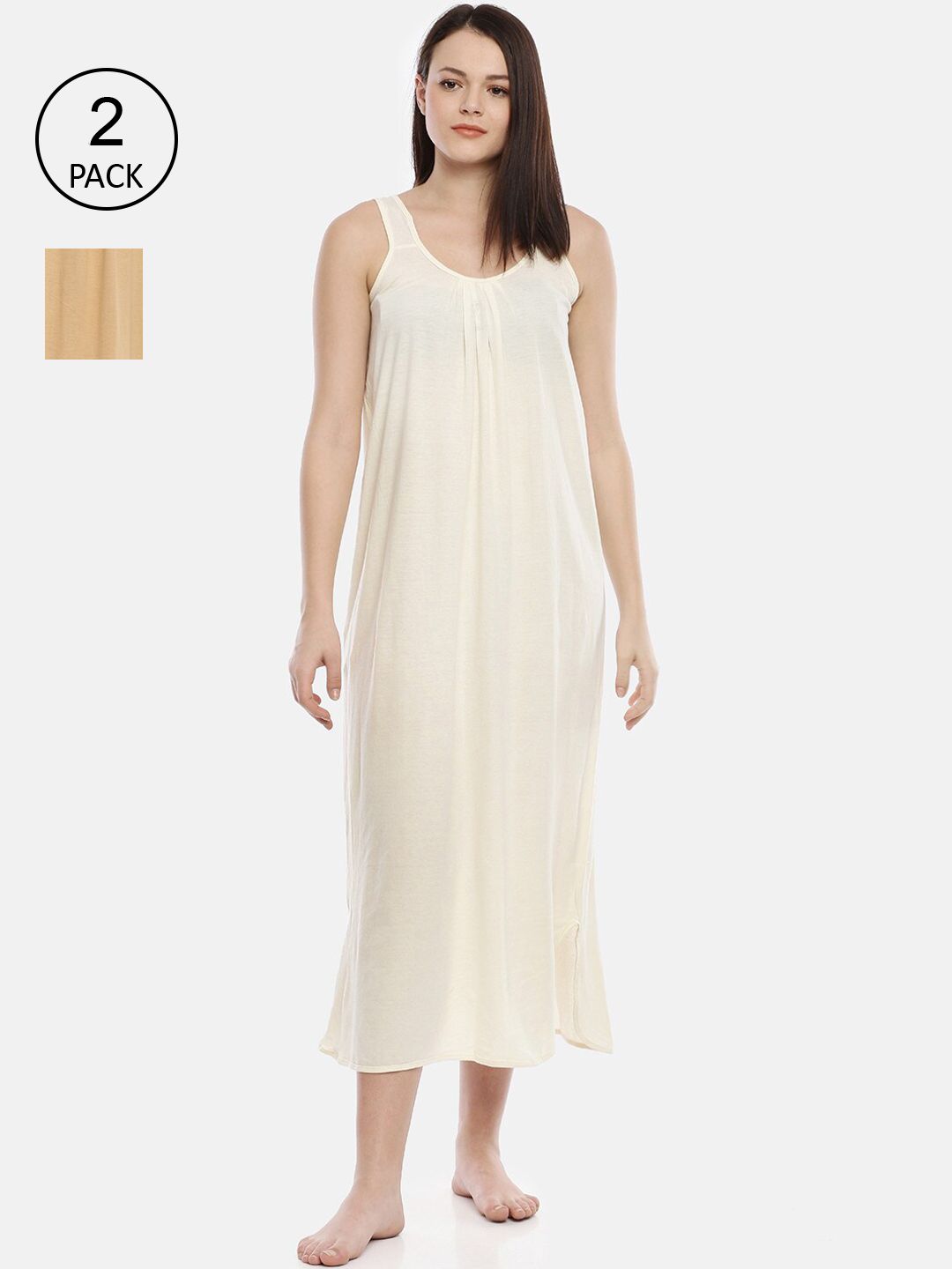 GOLDSTROMS Women Pack of 2 Solid Longline Camisoles-picture-23