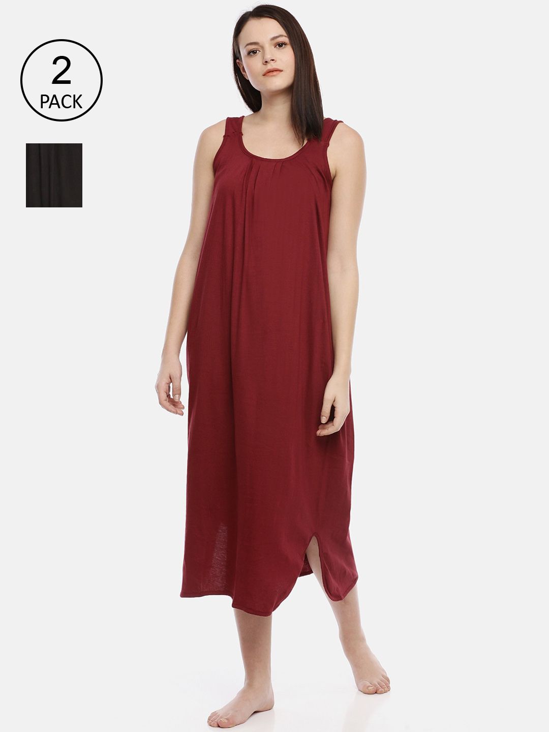 GOLDSTROMS Women Pack of 2 Solid Longline Camisoles-picture-24