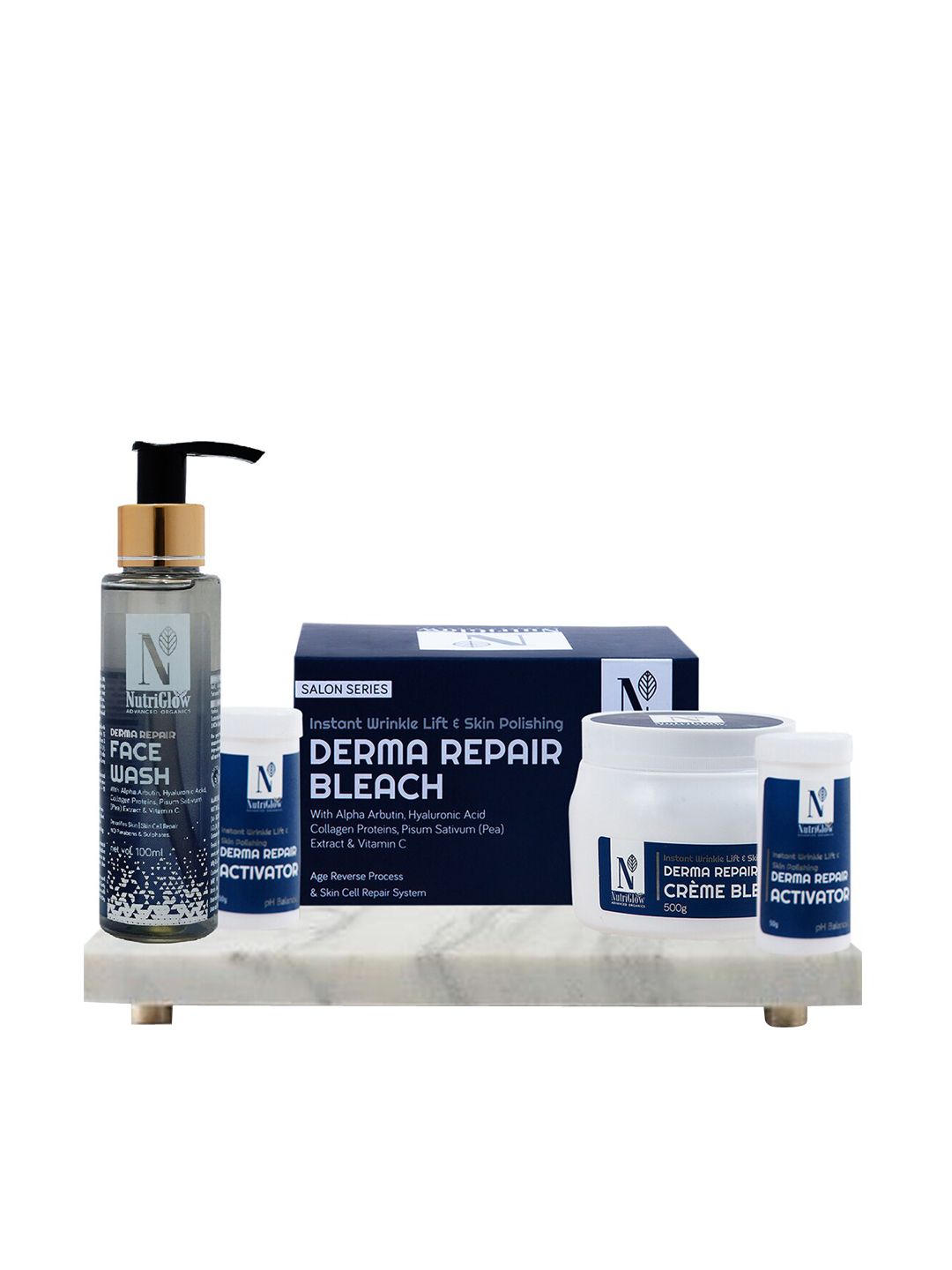 Nutriglow Advanced Organics Set of Derma Repair Face Wash 100ml & Derma Repair Bleach 600g-picture-32