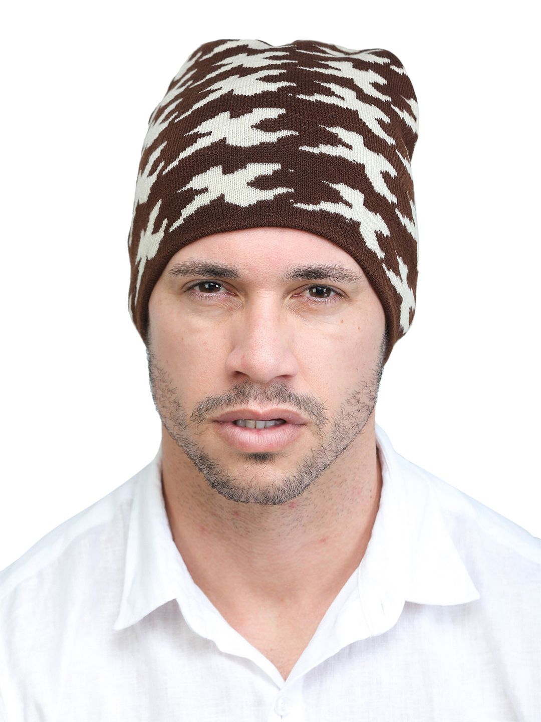 ELLIS Men Brown & Beige Woolen Beanie-picture-44